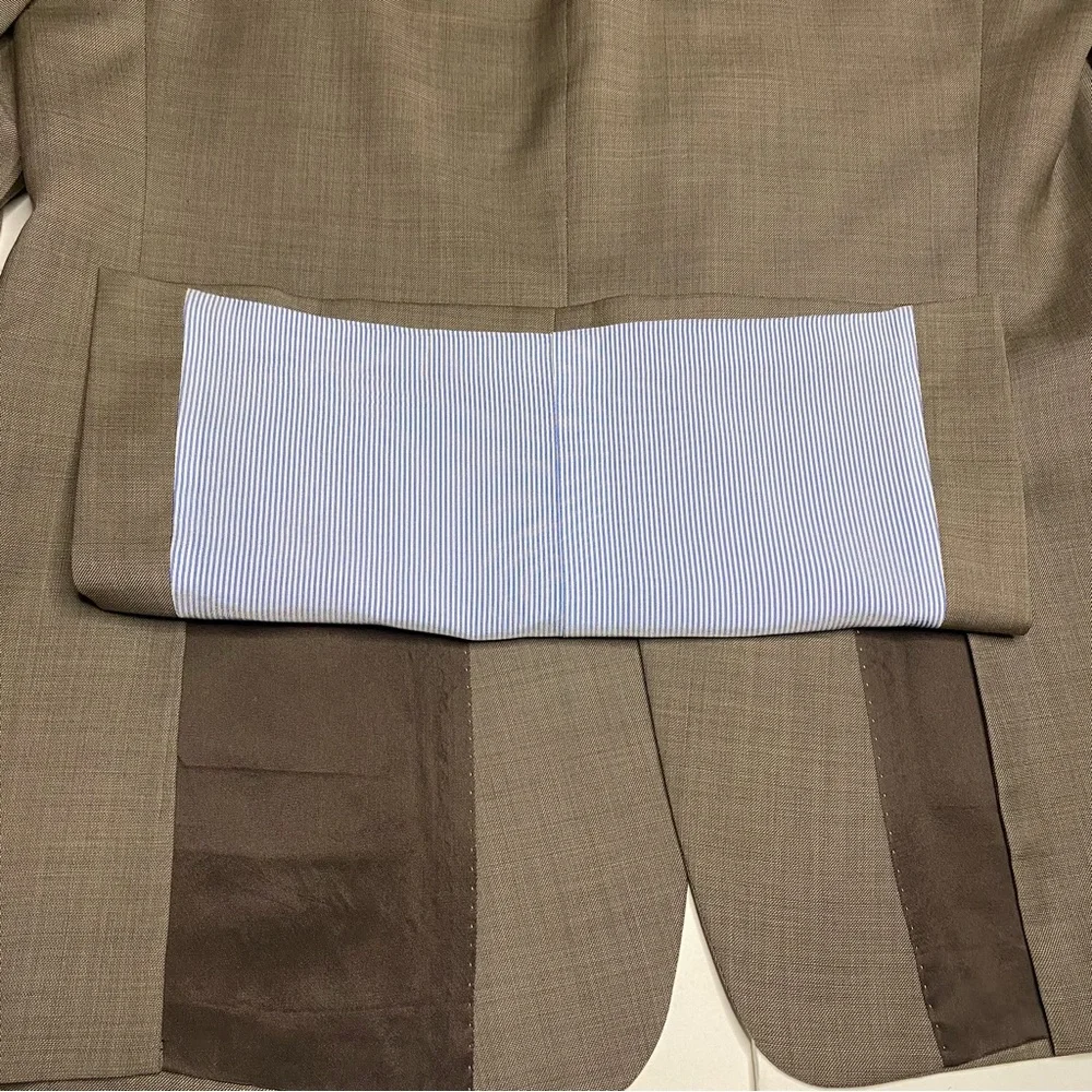 Tommy Hilfiger Sport Coat Blazer Men 44L Tan Brown 100% Wool Two Button
